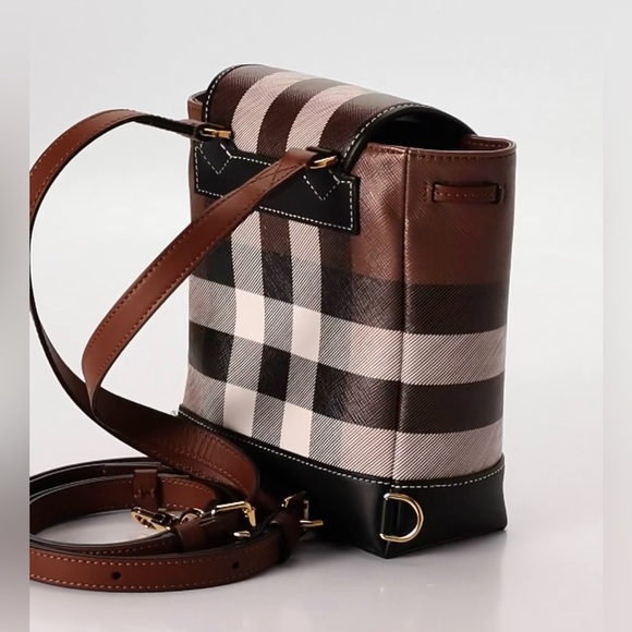 ❌SOLD❤️Burberry NWT Micro Check Leather Backpack - Picture 10 of 11